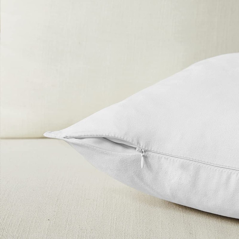 Fancy Homi Set of 2 Pure White Lumbar Decorative Throw