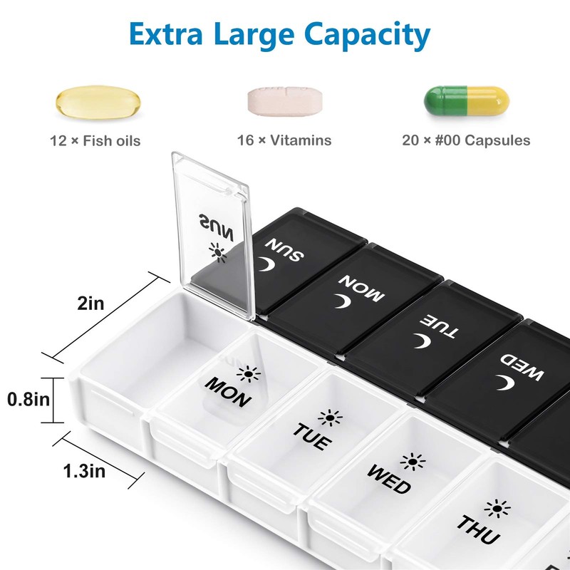 DANYING Extra Large Pill Organizer 2 Times a Day, XL