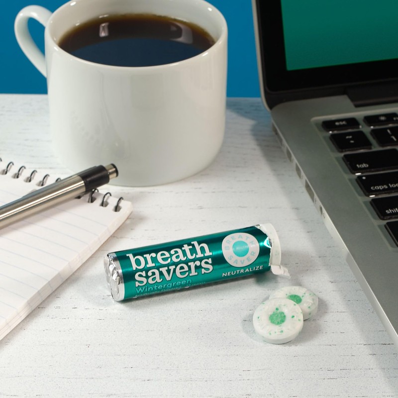 BREATH SAVERS Wintergreen Flavored Sugar Free Breath Mints Rolls, .75