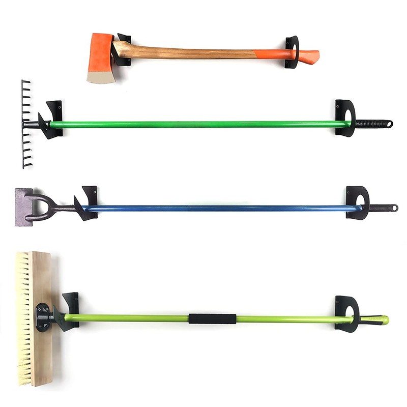 MegaMaxx Universal Black Garden Tool Brackets - DIY Tool Wall