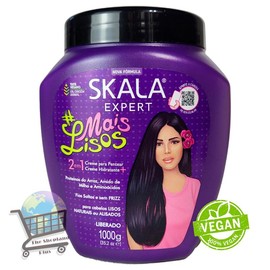 SKALA Hair Care Set / Expert More Straight 2 in 1 Conditioning Treatment Cream ( Expert Mais lisos )  +  Biotin Hair Cream  (Bomba de Biotina) - Nourish, Strengthen / Each Bottle 1 kg - 35.2 oz Conditioner Haircare