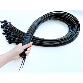 TradeWind Cable Ties Tie Wraps, Insulating Lock, Packing Band, Weather Resistant, Cable Ties for Wiring, Gardening, Storage, Long (Black, 47.2 inches (120 cm), Set of 25