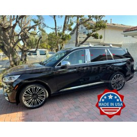 Made in USA - Trims Express 2020-2024 Lincoln Aviator 8Pc Chrome Pillar Post Trim Stainless Steel Door Cover