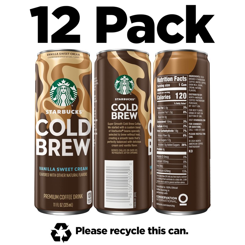 Starbucks Cold Brew Coffee, Vanilla Sweet Cream, 11 fl oz