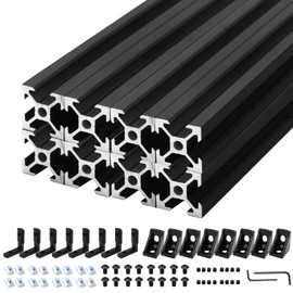 Seekliny 8Pack 2020 Aluminum Extrusion V-Slot 500mm Black Extruded Aluminum Profile 20x20 V-Slotted Framing European Standard Anodized Linear Rail for 3D Printer Accessories Parts