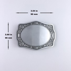 Antique Brushed Silver Blank Belt Buckle Boucle de ceinture for Laser Engraving