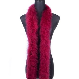 2 Yards Fluffy Marabou Feather Boas for DIY Craft Sewing Trim Home Wedding Party Christmas Decoration (50g，Burgundy)