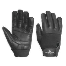 Globaleather Classic Full Finger Wheelchair Gloves - Black (Medium) - Hardwearing, Padded Breathable Leather for Great Grip, Protection, Comfort & Durability