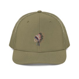 Callihan Supply Grateful Dead Native American Indian Spring 1990 Richardson 112 Trucker Cap Hat - Loden