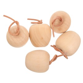 SHINEOFI 5pcs Painted Children's Toys Miniature Painting Apple Wood Apple Decor Unfinished Apple Unpainted Apple Wood Painting Apples Children Painting Plaything Wooden Plain Apple