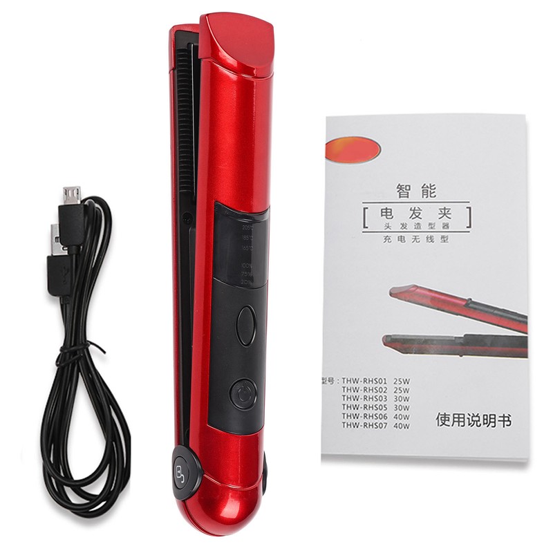 Mini Rechargeable Cordless Hair Curler & Straightener Hair Ironing Device