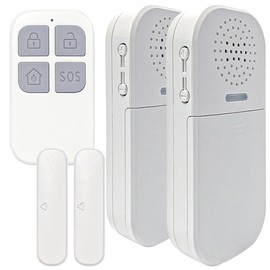 VisorTech Door Lock: Mini Alarm & Doorbell with 2 Window/Door Sensors, 130dB (Window Alarm with Remote Control, Door Alarm with Remote Control, Motion Alarm)