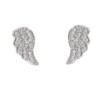 LES POULETTES JEWELS - Rhodium Silver Earrings Studs Angel Wing