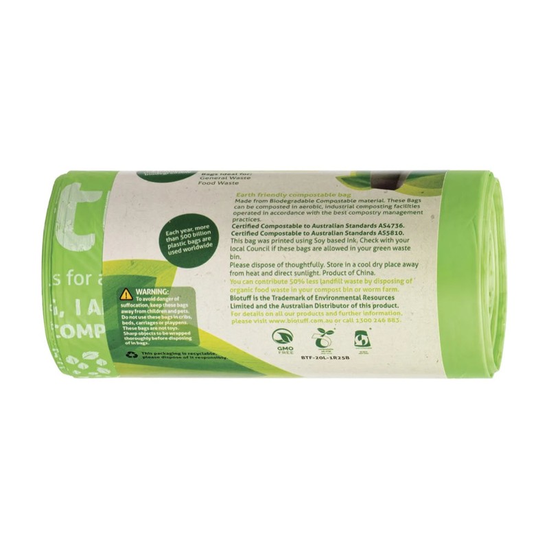 BIOTUFF General Use Bin Liners Medium 20L 25pk