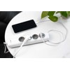 revolt Wall Power Strip: 3-Way Power Strip with USB-A and