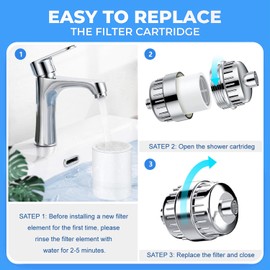 Muvxeznli Shower Filter Replacement for NIROKET For aqua bliss® shower filter cartridge sf100 for shower filter replacement of Similar Design 15 and 20 stages (4-Pack)