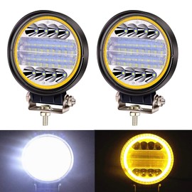 Work Light, 72W LED Work Light, 4.5 Inches, Round Work Light, Wide Angle/Narrow Angle, Car Exterior Light, White, 6500K, 12V-80V, Waterproof, Universal Use, Blue Light