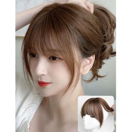 Bangs Wig, Partial Wig, Crown Wig, Women's, Natural, Thin, Fluffy, For Everyday Use (Light Brown)