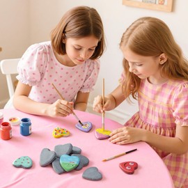 Simetufy 15 Pcs Heart-Shaped Rocks for Painting, 2in Valentine's Day Heart Stones, Natural River Rocks to Paint, Flat Painting Rocks, Smooth Rocks for Crafts, Stones for Girls DIY, Kindness Rocks