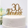 Decoración para tarta dorada 30 y fabulosa