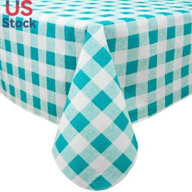 No Tariff Oilproof Waterproof PVC Green Checkered Household Tablecloth Durable Multipurpose Kitchen Dining Table Covercolor: printed, size: 145 gsm, Specification: 70''X52''