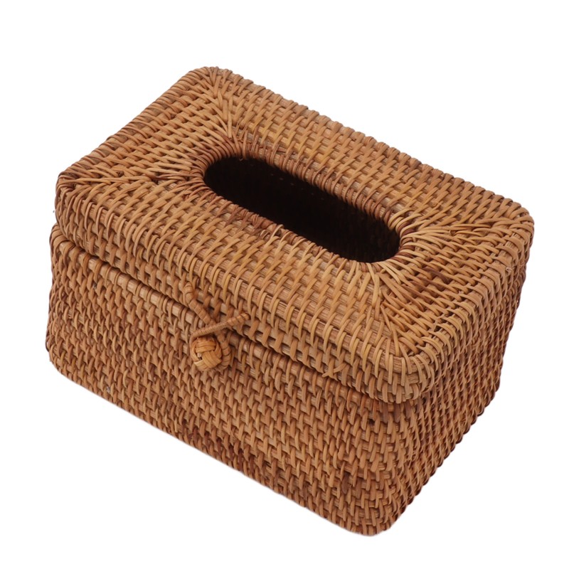 Rectangular Rattan Tissue Box Cover Rattan Woven Tissue Box Holder