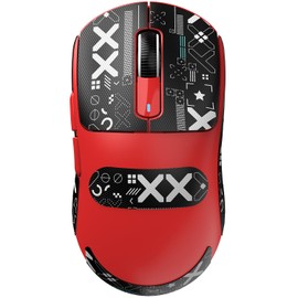 ATTACK SHARK X3 Lightweight Wireless Gaming Mouse with Tri-Mode 2.4G/USB-C Wired/Bluetooth,26K DPI, PAW3395 Optical Sensor,Kailh GM8.0 Switch,5 programmable Buttons for PC/Win/Mac(Red+Stickers)