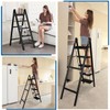 Double Elite Step Ladder 5 Step Folding, Sturdy 330 Lbs