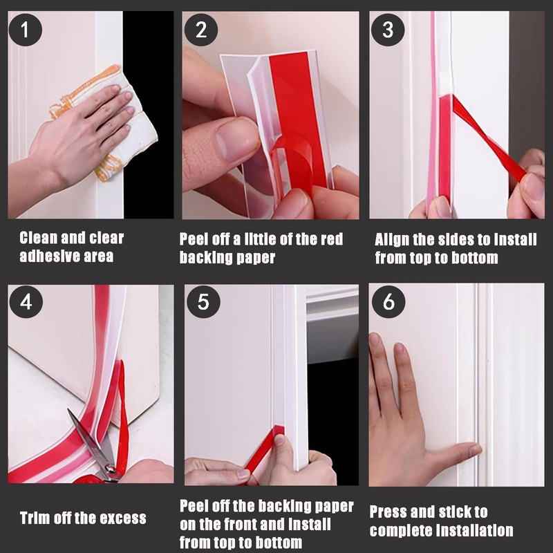 Upgrade T-Shaped Door Draft Stopper, Clear Silicone Seal Strip Weather