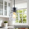 6" Mini Hammered Glass Black Pendant Lights Kitchen Island Lighting