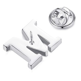 Honey Bear Initial Alphabet Letter Lapel Pins Collar Badge Brooches for Men/Women,Stainless Steel for Business Wedding Graduation Gift (0.79 inch - M)