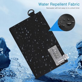 AMIR Money Bags with Zipper, 5x8 Inches, Money Pouch, Cash Bag, Coin Purse Bank Bags with Zipper for Travel, Cash, Jewelry, Passports, Credit Cards - Black