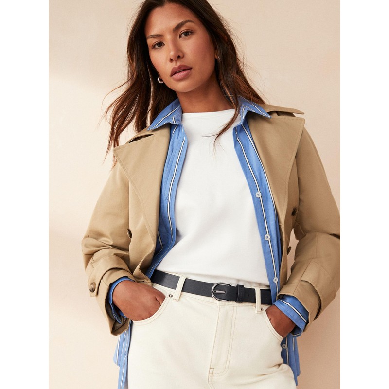 NEXT Regular Fit Leather Belt, navy