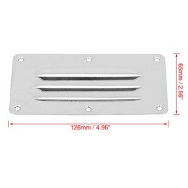 X AUTOHAUX 2pcs Boat 304 Stainless Steel Stamped Louvered Ventilation Rectangular Venting Panel Cover Marine