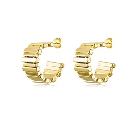 PHNIBIRD Ohrringe Gold Offene Halbe Ohrringe Damen Ohrstecker Herren Modeschmuck Für Männer und Frauen zum Täglichen Tragen