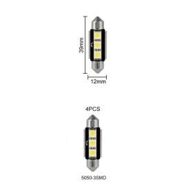 safego New 4x Festoon Canbus 39mm LED Bulbs 5050 3 SMD Car LED 6000k Light Bulbs