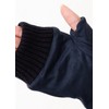 Sleeping Sheep Harris Tweed Mitaine Fingerless Gloves, Boa Back, Herringbone,
