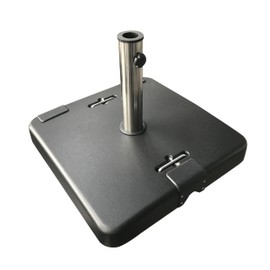 Christopher Knight Home Larissa Outdoor 119lb Concrete Square Umbrella Base with Stainless Steel Collar, Black