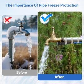 Frost Protection Heating Cable, Ci-Fotto Self-Regulating Pipe Heating Cable (4 m, 15 W/M) with Built-in Thermostat to Protect Water Pipes, Metal/Plastic House Pipes, Gutters, Sewer Lines