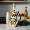 18 Oz Hand Painted Relief Ceramic Olive Oil Bottle Dispenser
