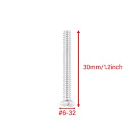 SBRRAIL 1.2 Inch Long 6-32 Thread Wall Plate Screws for Outlet Switch Covers Face Plates Electrical Light Panel White Oval Head Milled Slot Screw Replacement 50pcs