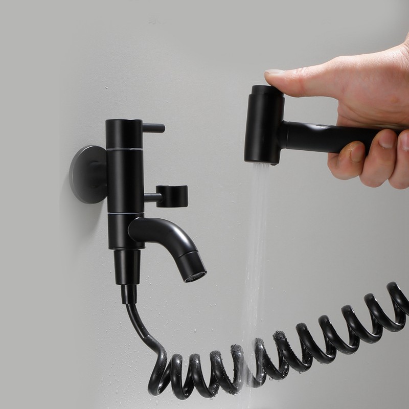 G1/2 Bidet Sprayer Handheld Black Alloy Toilet High Pressure Sprayer