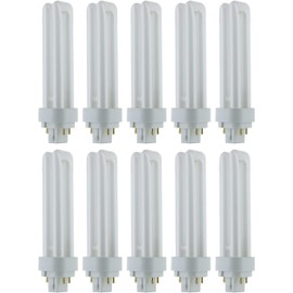Diodesy- Compact Fluorescent U-Shaped Light Bulb 4 Pin Double Twin Tube 18W 3000K Soft White 1080 Lumens PLD G24q2-4 Base CFL Tubular Bulbs for Office Classroom Clinic 10000 Lifespan Hours Pack of 10
