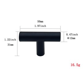 WLERIR Cabinet Knobs Pulls, Brushed Nickel, Silver, for Kitchen Cabinets and Dressers (3, Black, 2.52 Inch)