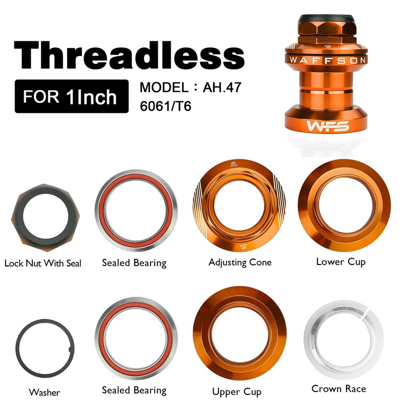 WFS AH.47 1 Inch Threaded Bike Headset - CNC Alloy,