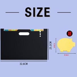 EKEZATA Document Stand, Horizontal A4, 13 Pockets, Document Holder, A4 Home Document Storage, Document Case, Tabletop Storage, Freestanding, Telescopic