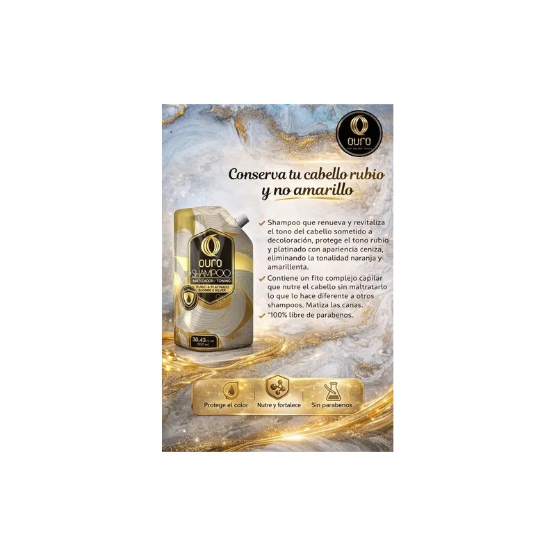 Shampoo Matizador Plata Silver Ouro Cabello Sobre 900ml