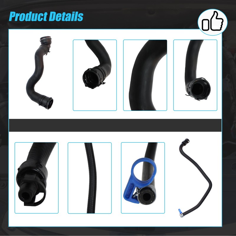 AUCERAMIC 6 PCS Engine Radiator Coolant & Heater Hose, PCV