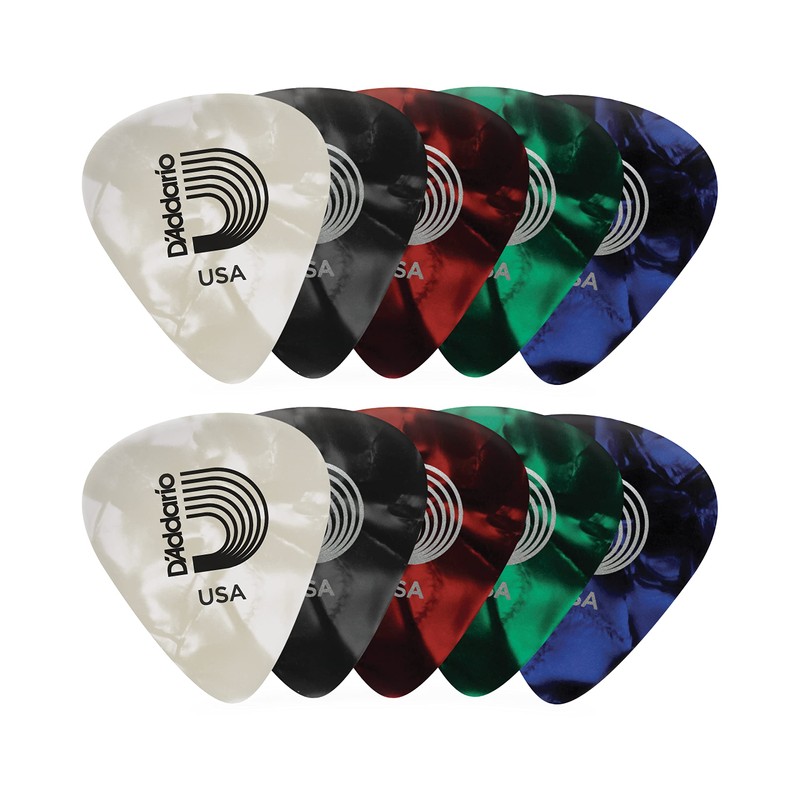 D'Addario Puas Guitarra - Puntas de Guitarra de Geluloide -