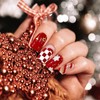 22pcs Semi Cured Gel Nail Strips Christmas Red White Snowflakes